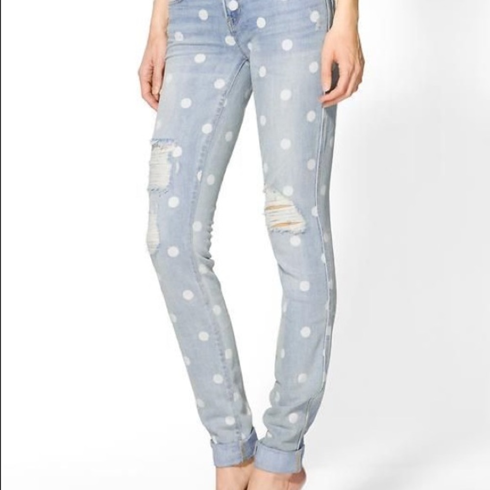 Marc by Marc Jacobs Polka Dot Distressed Jeans